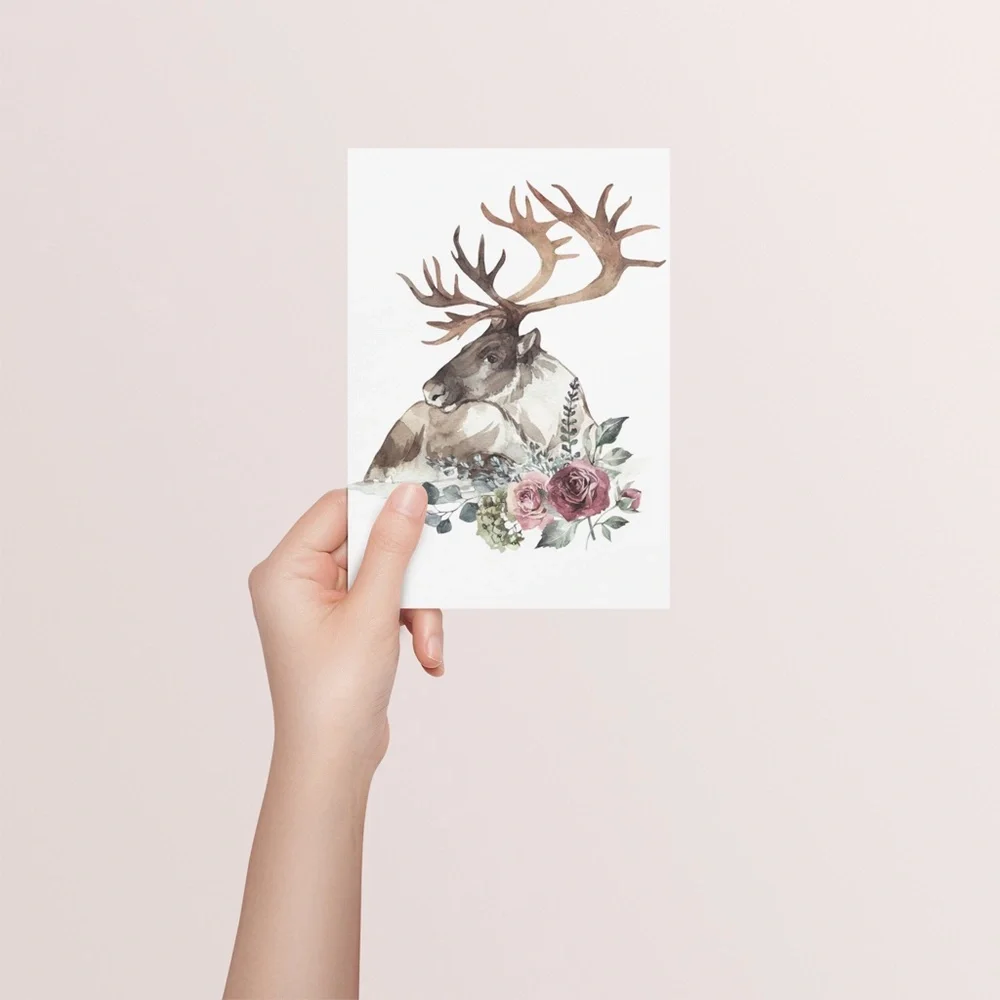 Moose Elk Deer Watercolor Wall Art Print Poster UNFRAMED - Picture 7 of 10